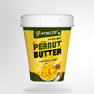 Athleto Mango Peanut Butter with Chia Seeds | Added With Chia Seeds | 22g Protein | Healthy Ingredients | Delicious mango flavor |Gluten Free | High Fiber | (1kg)